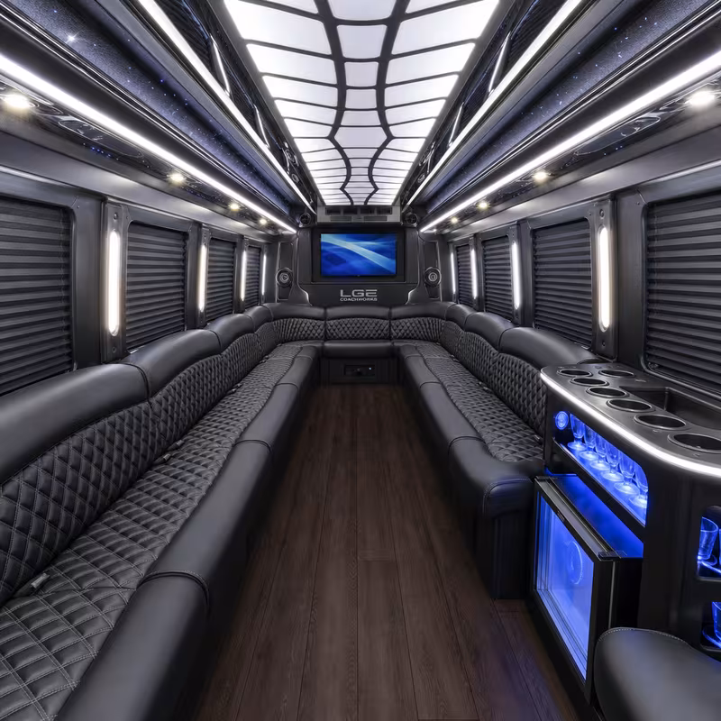 15 Passenger Party Bus Interior