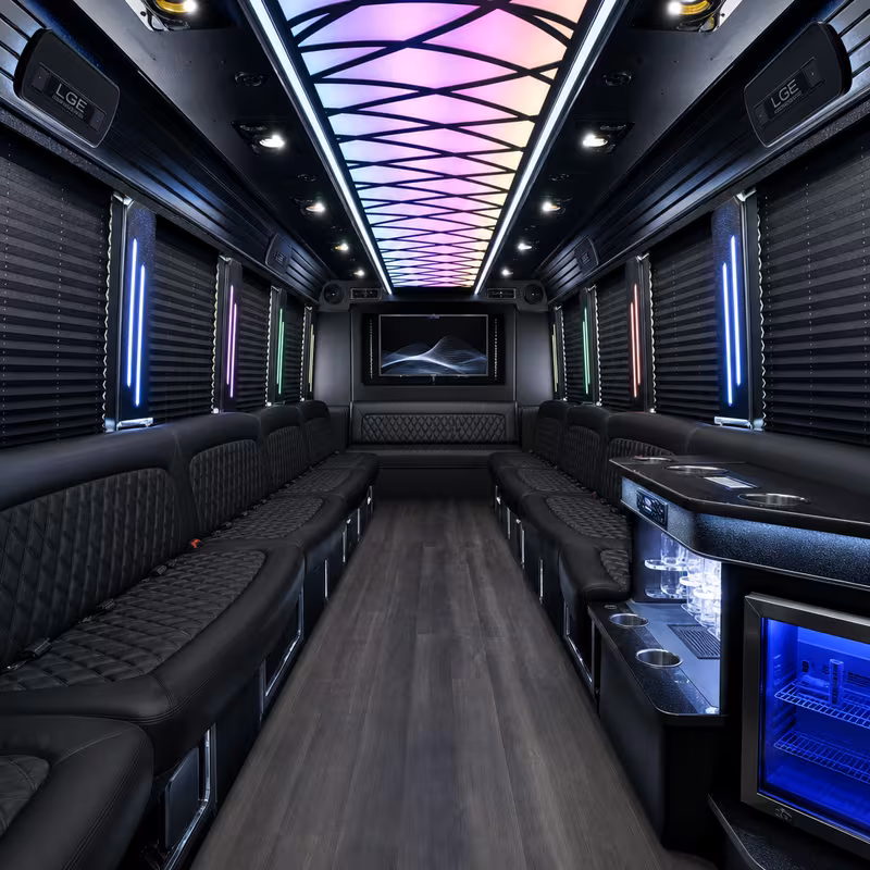 25 Passenger Party Bus Interior