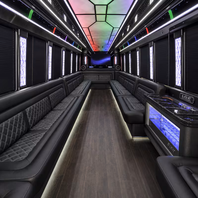 30 Passenger Party Bus Interior