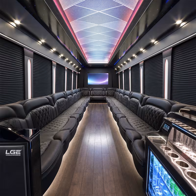 30 Passenger Party Bus Interior