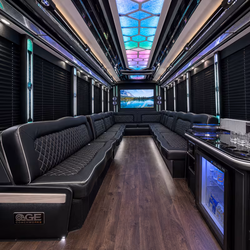 40 Passenger Party Bus Interior