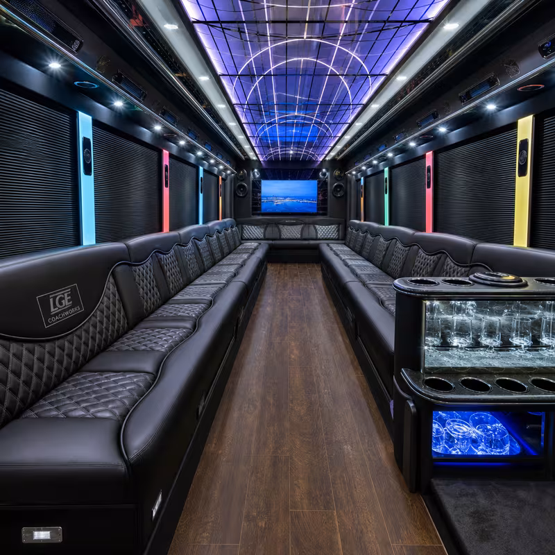 40 Passenger Party Bus Interior