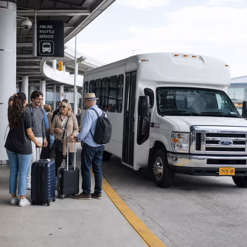 Black Mercedes Sprinter van staged for an New York Airport Transportation group