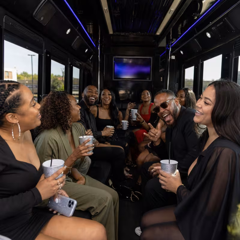 Black Mercedes Sprinter van staged for an New York Birthday Transportation group
