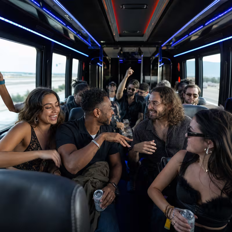 Passengers loading luggage while boarding an New York group shuttle