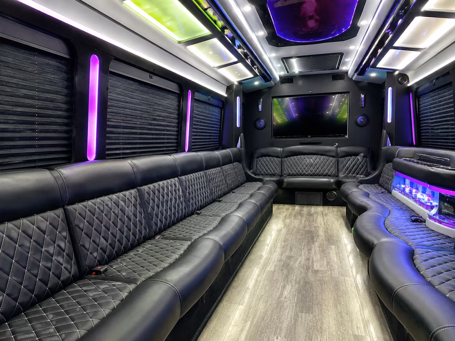New York Private Event Transportation party bus interior