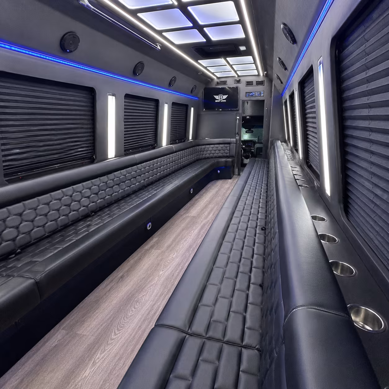 New York Sporting Event Transportation party bus exterior