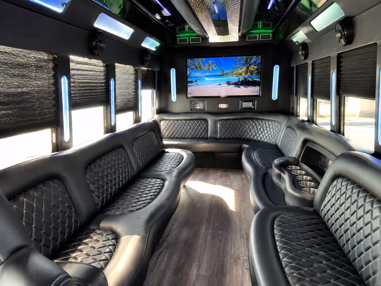 New York Wedding Transportation party bus exterior