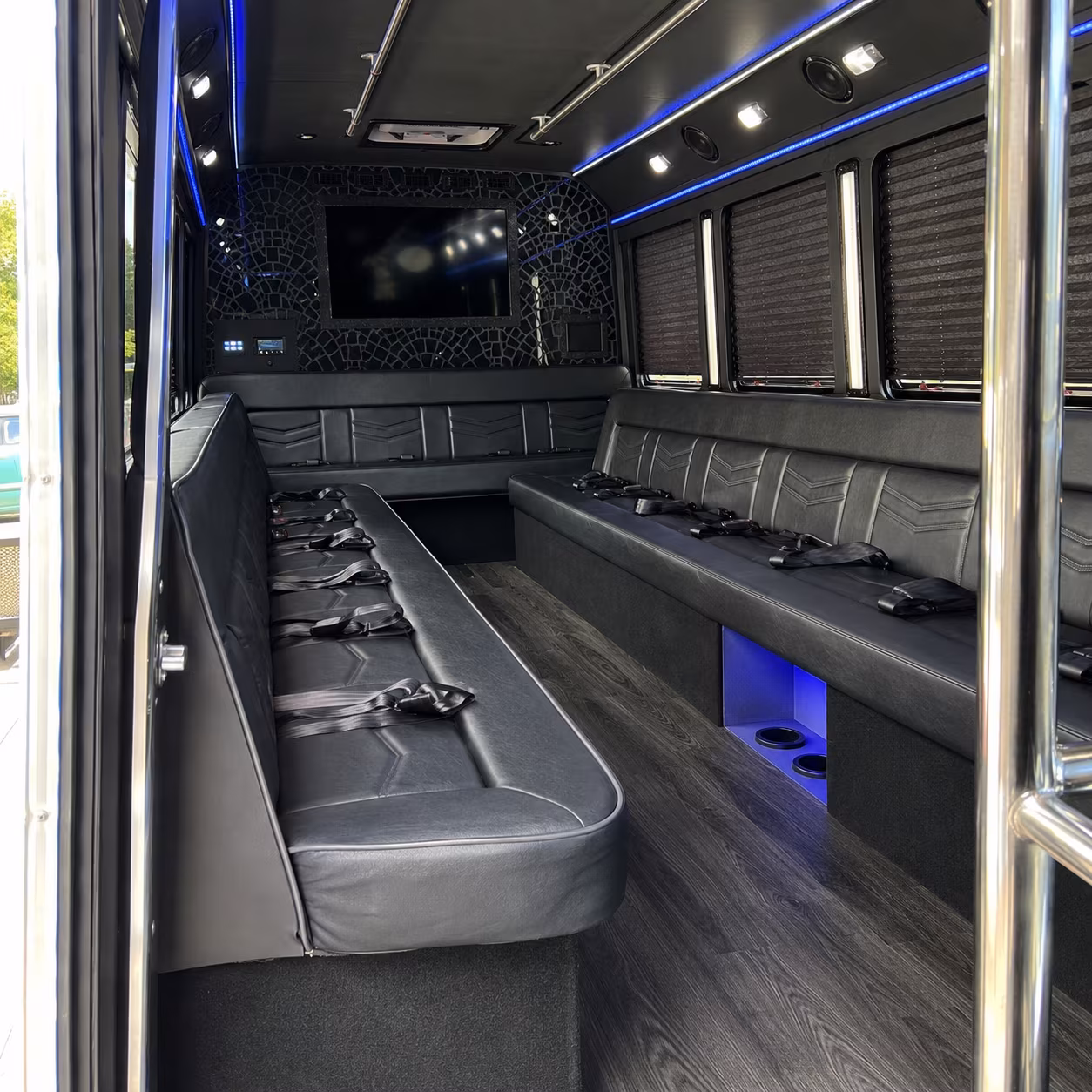 New York Wedding Transportation party bus exterior