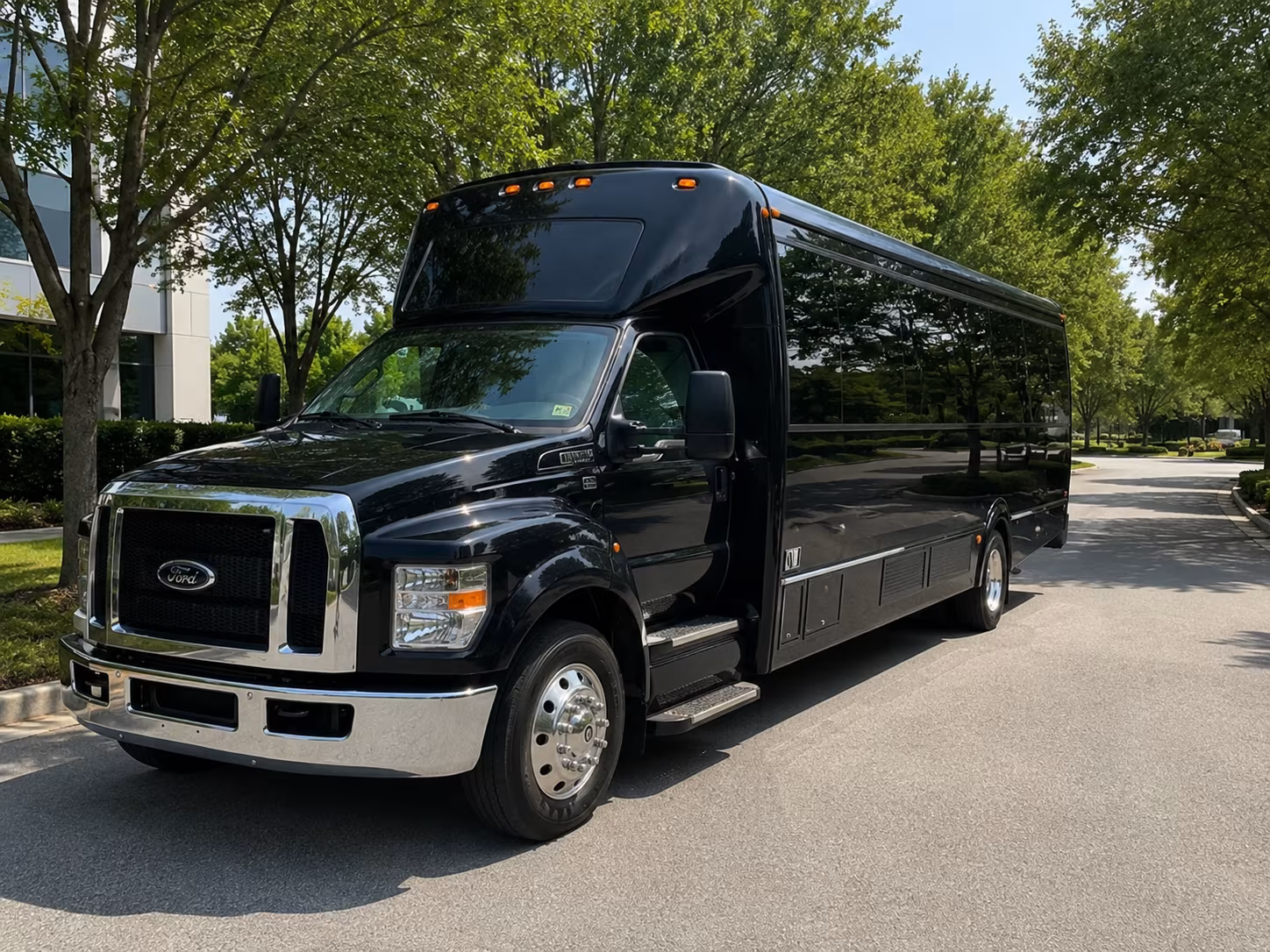 New York Wedding Transportation party bus exterior
