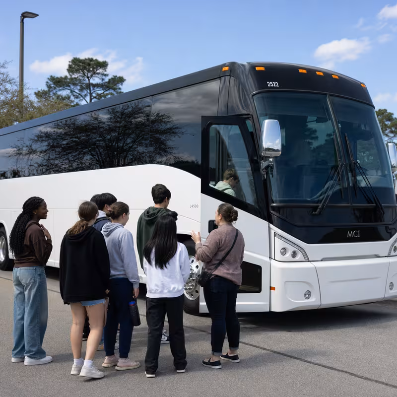 Black Mercedes Sprinter van staged for an New York School Transportation group