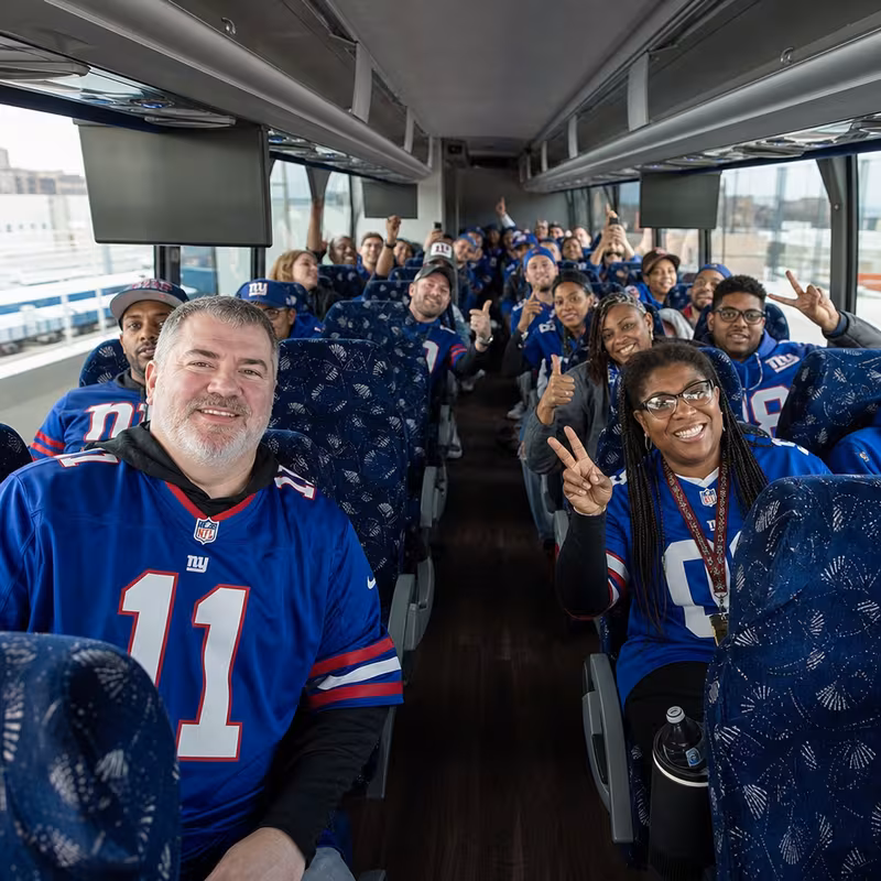 Black Mercedes Sprinter van staged for an New York Sporting Event Transportation group