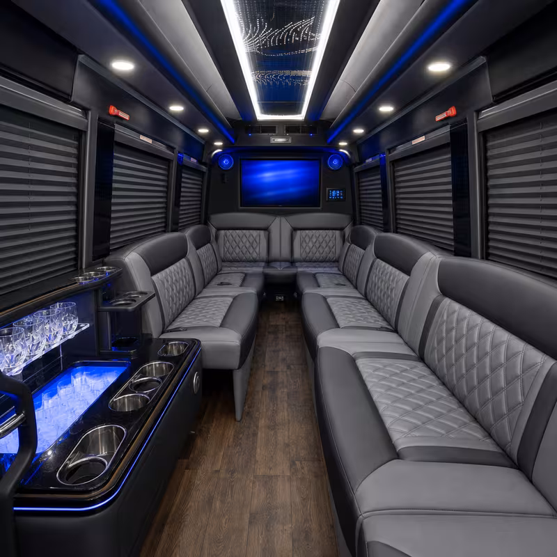 14 Passenger Sprinter Limo Interior